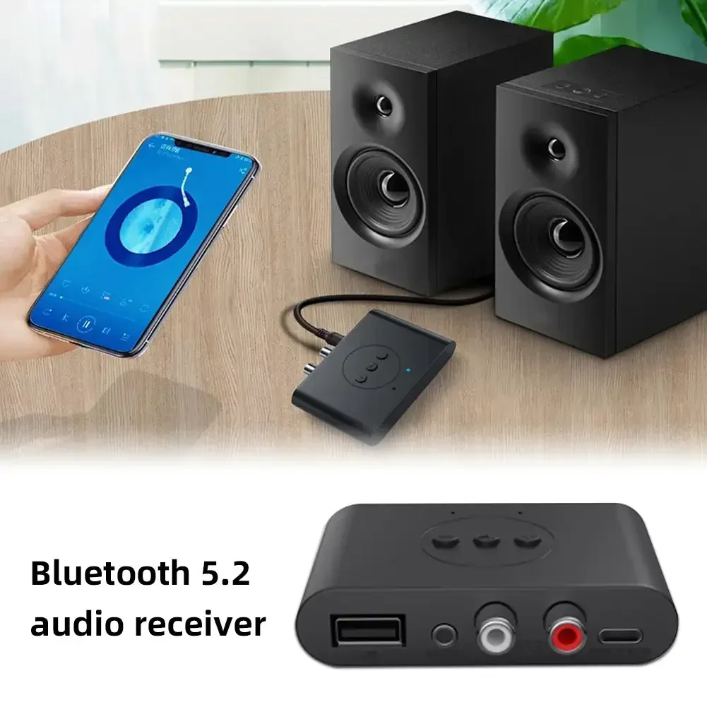 Bluetooth 5.2 Audio Receiver NFC U Disk 3.5mm AUX RCA USB Stereo Music Wireless Adapter With Mic For Car Kit Speaker Amplifier