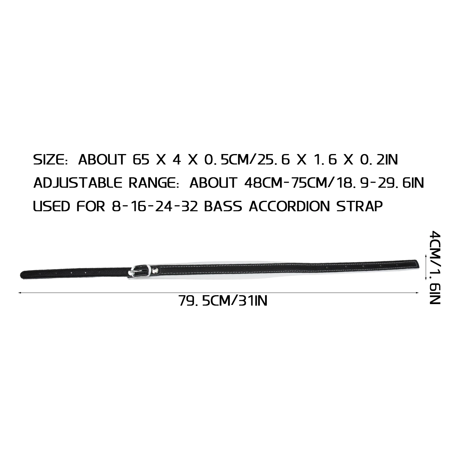 

Accordion Shoulder Straps Belt for Kids High Quality Black White Adjustable Accordion Strap Bass Supply Durability Practicality