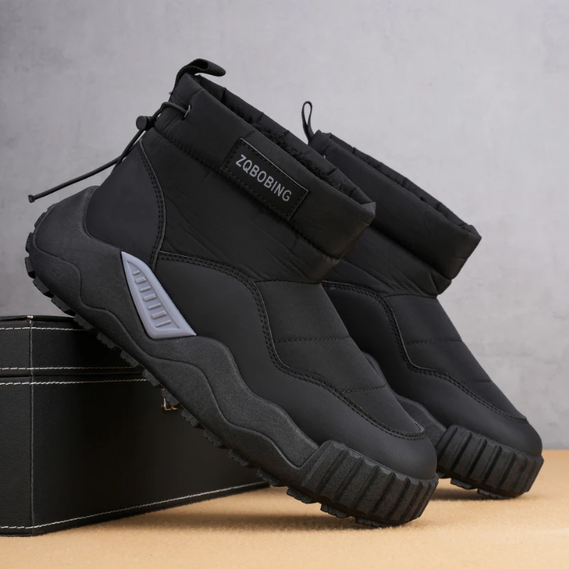Winter Neue Herren Schneestiefel in Übergröße mit Dickem Samt für Herren Baumwollschuhe Vielseitige Warme Herrenstiefel – Detail 4