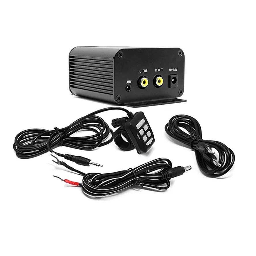 150W 2CH Multmedia Motorcycle Power Amplifier with Bluetooth, FM Radio, AUX mp3, Compact Audio Player for Cars, Scooters, ATV