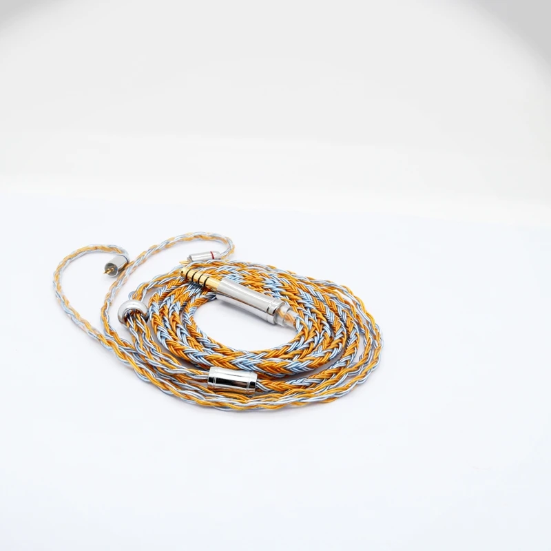 XINHS 16 core gold blue 5N single crystal copper silver plated braided cable