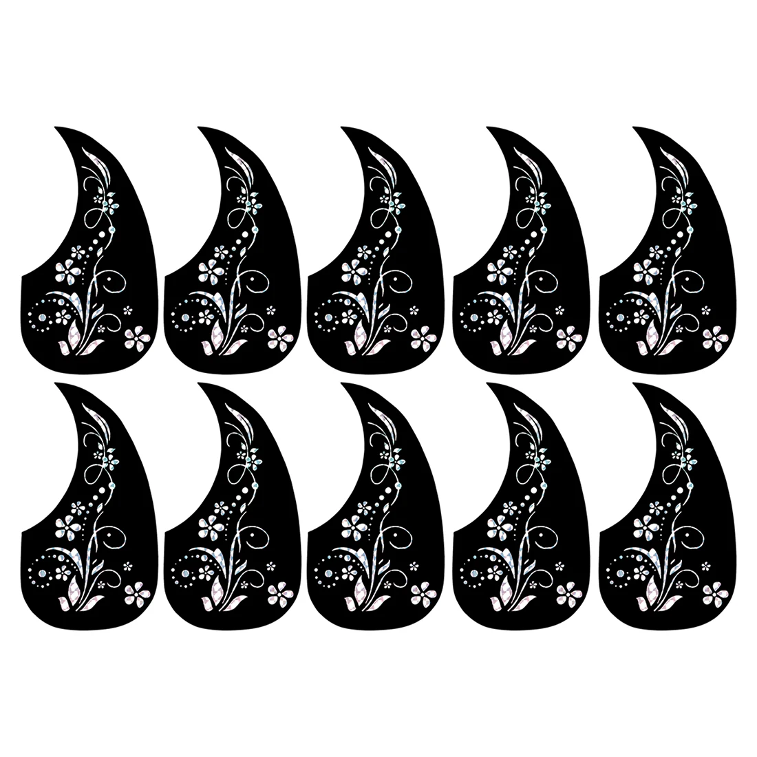 10Pcs 40/41 Inch Classical Sound Hole Paste Self-adhesive Guard Plats Teardrop Laser Sticker Folk Acoustic Guitar Accessories