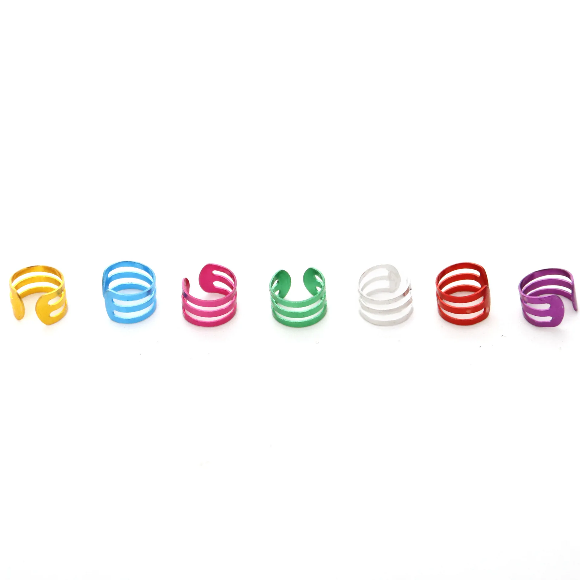 

1Pcs No Piercing Ear Cuffs Dreadlock Hair Rings Gold Silver Horizontal Stripe Iron Extension Loops African Accessory