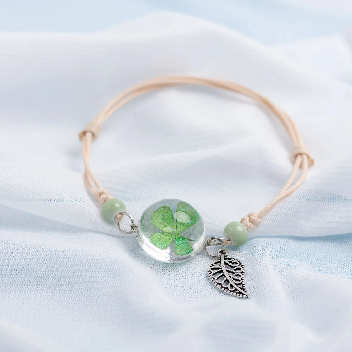 Hot Glass ball Flower Charms Ceramic Bracelets Crystal Transparency  DIY Boho Ceramic Bracelets Party gift #DY520