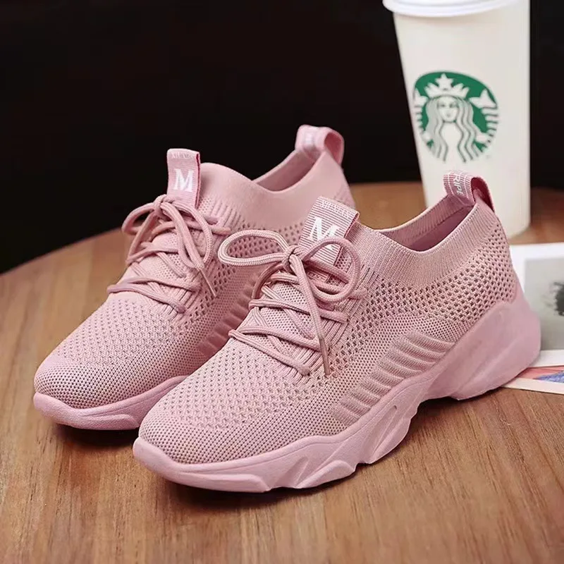 

NEW 2025 Women's Shoes Fashion Sport Casual Breathable Running Platform Sneakers Women Pink Vulcanize Mesh Shoes Chunky Sneakers