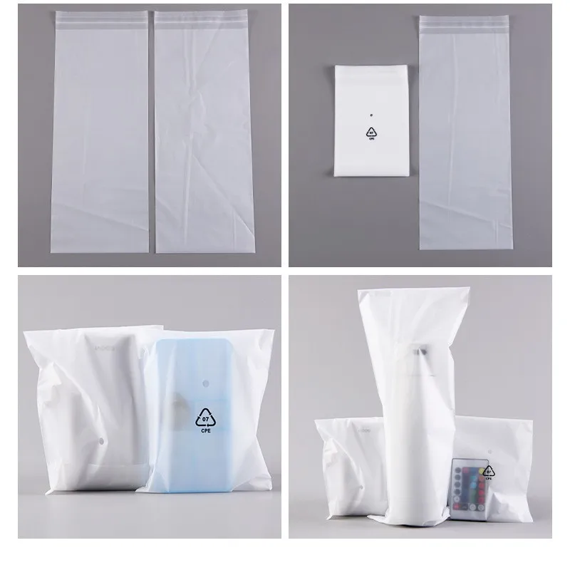 StoBag CPE Frosted Transparent Plastic Bags Self-adhesive Packaging Clear Pocket Pouches Phone Custom Logo Storage Wholesale