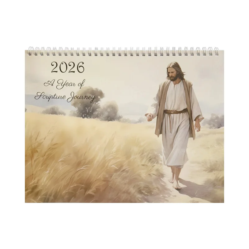 

2026 Retro Calendar English Version Bible Articles Character Prints Life Records Wall Calendars Home Decoration Record Time Gift