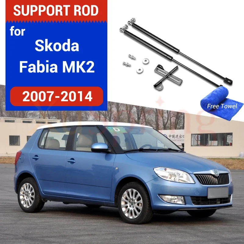 Car Gas Hood Stops Shock Absorbers for Skoda Fabia Roomster MK2 2007-2014 Strut Bars Lift Support Hydraulic Rod Accessories