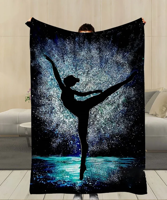 Christmas Ballet Dance Gymnast Silhouette Blanket Blanket Birthday Blanket Gift for Friends DIY Blanket