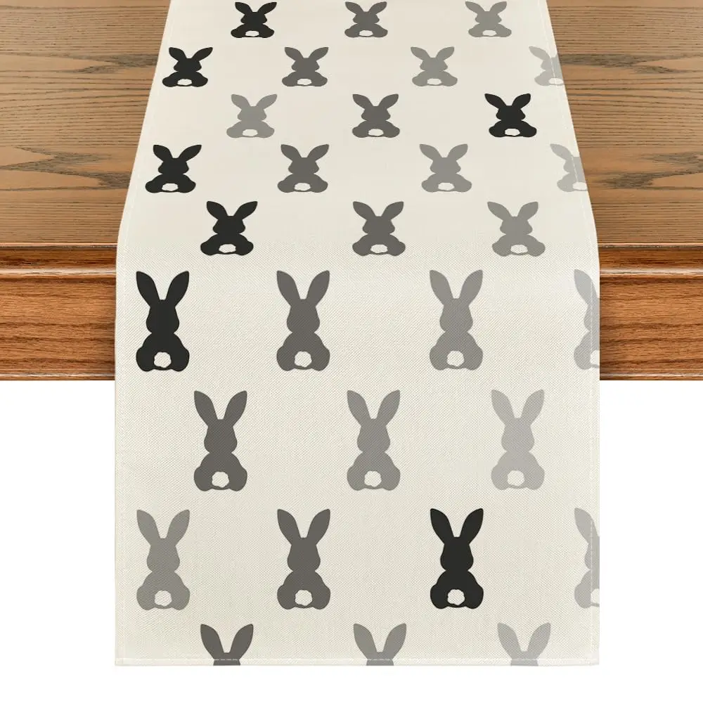 Bunny Rabbit Easter Table Runner, Kitchen Dining Table Decoration, Home Party Decor, Spring