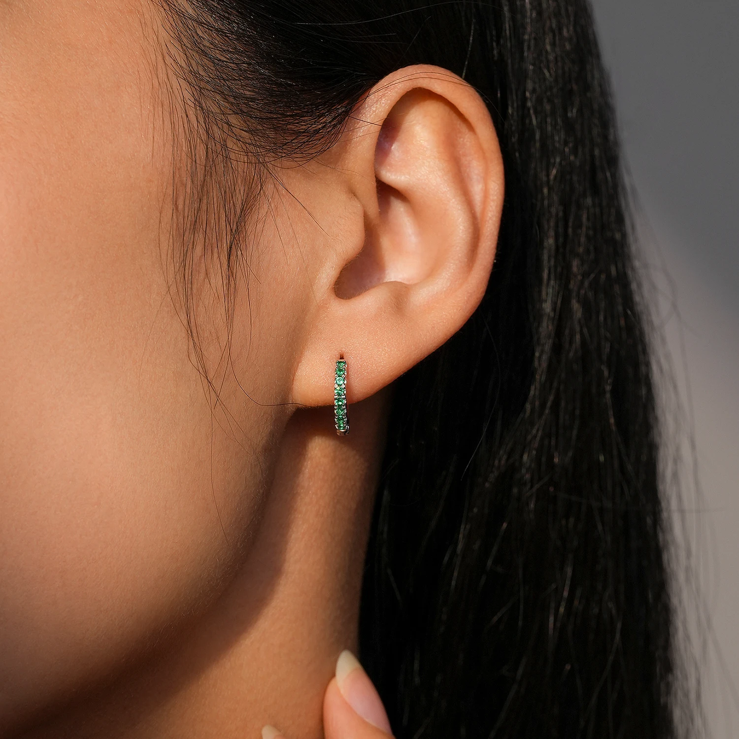 Ailmay 925 Sterling Silver Colorful zircon Hoop Earrings For Women Fine Jewelry  Party Gift Bohemian Style Earrings image 3
