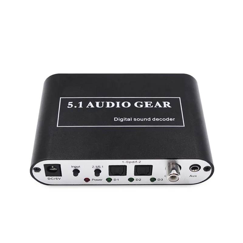 Imagem -04 - Decodificador de Áudio Digital Som Dts Ac3 Pcm Óptico para Estéreo Surround Digital ao Conversor Analógico hd Spdif 3.5 Aux Coaxial 5.1