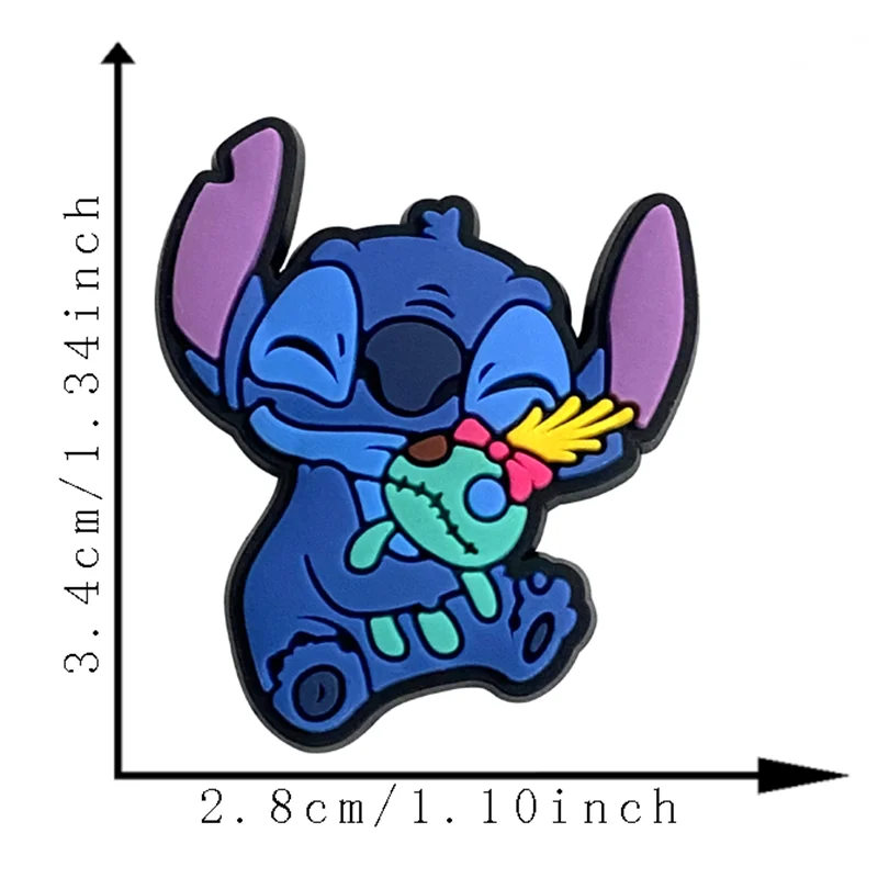 20 unids/set divertidos dijes de zapatos de pvc de Disney Stitch para mujeres y hombres, accesorios de zapatos unisex de dibujos animados, regalos de fiesta de cumpleaños
