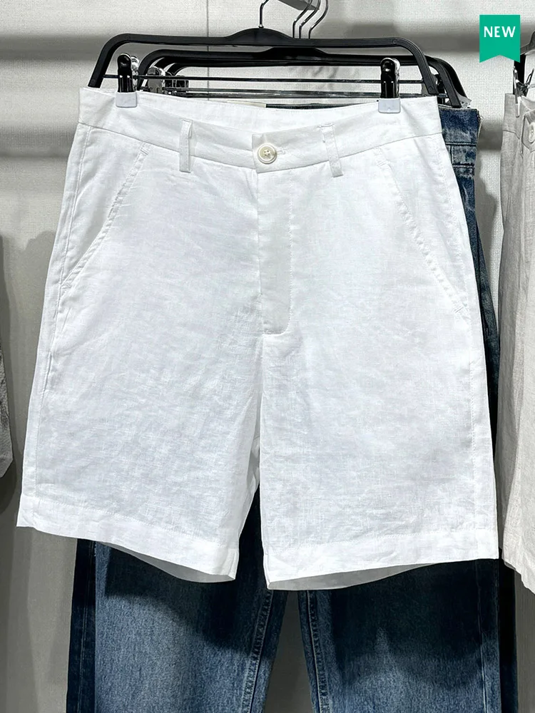 

Casual Linen Shorts Men's Slim Fit Comfortable Multi-Color Summer New Arrival Breathable Straight Leg Zipper Low Waist Shorts
