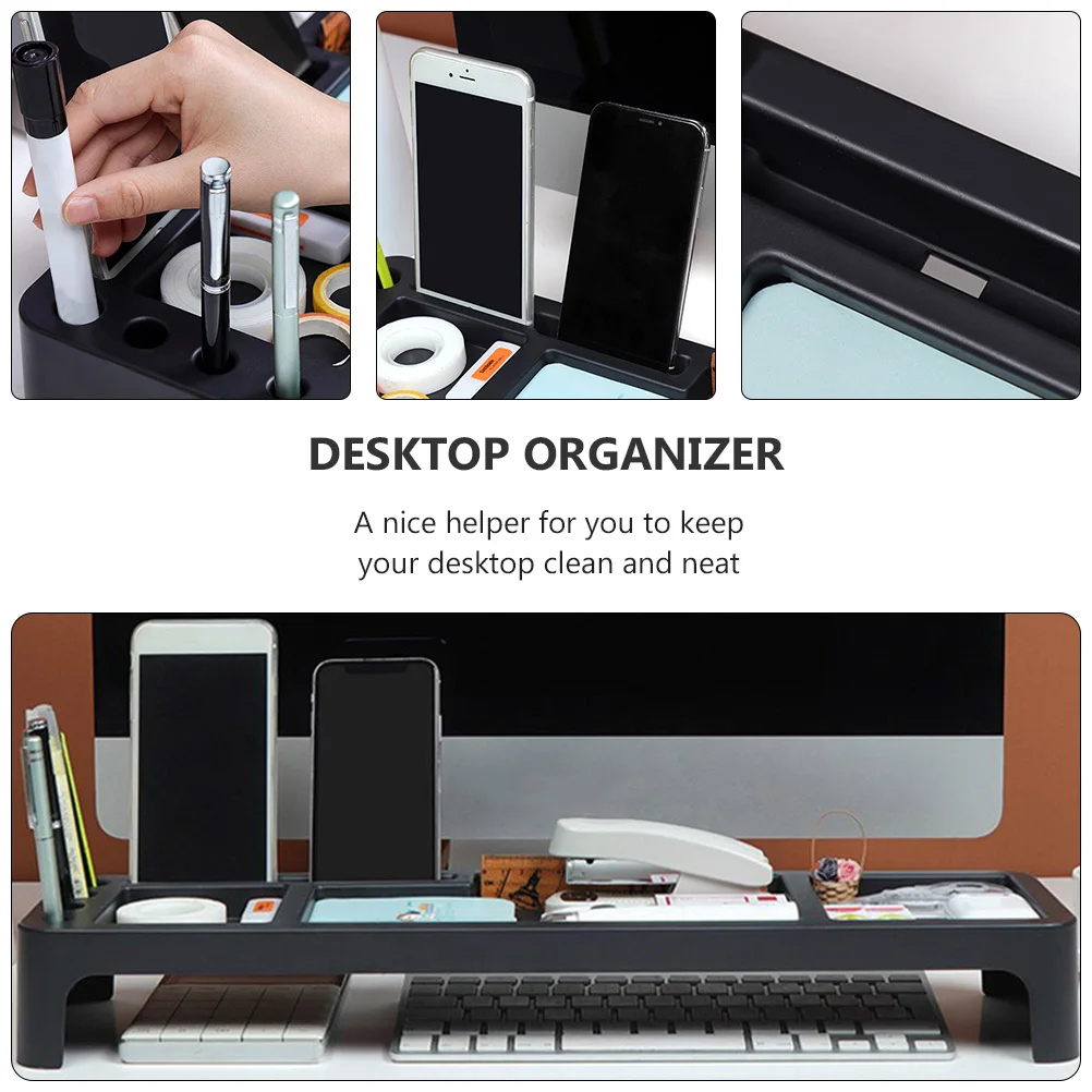 

Multifunctional ABS Desktop Storage Rack Keyboard Storage Organizer Sundries Holder for Office Home School Desktop Organizer