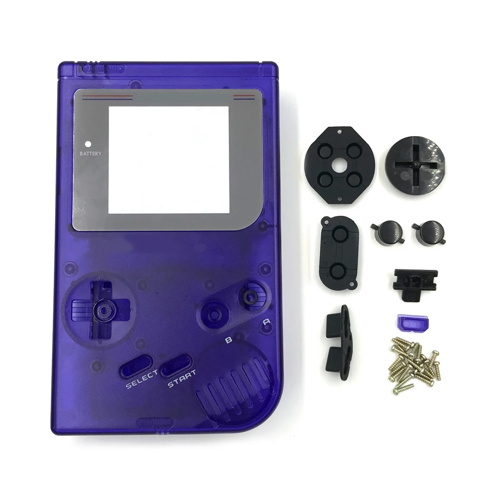 Full Shell Case for GameBoy Classic GB DMG Console Housing W/ Button Screw Rubber Pads Kits Replacement