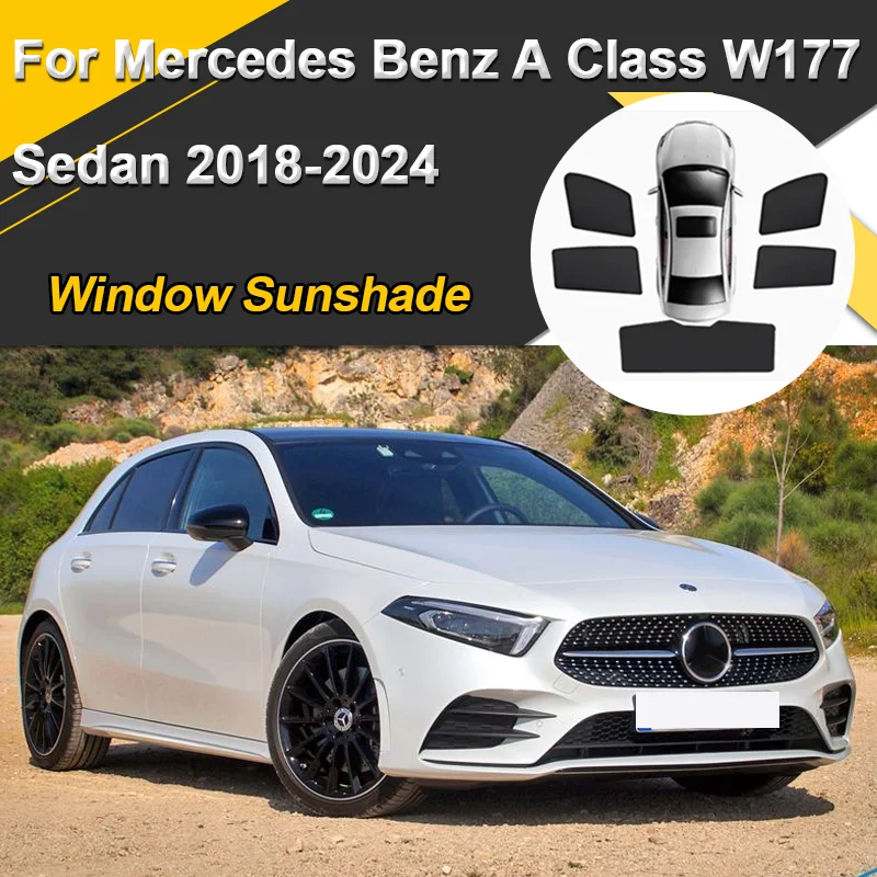 

Car Sun Shades For Mercedes Benz A Class W177 Sedan 2018-2024 Sunshades Magnetic Heat insulation Visor Mesh Auto Accessories