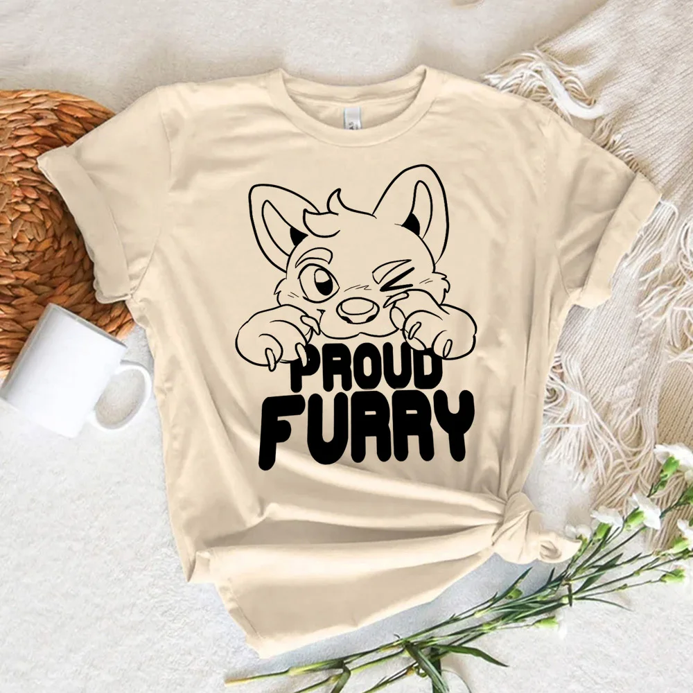 Furry tshirt women streetwear Y2K summer tshirt girl designer y2k anime clothes