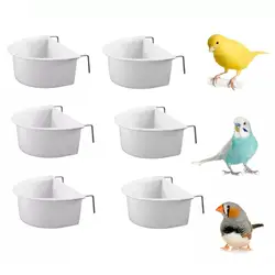 1/6pcs Bird Food Feeding Dish Easy to Install Bird Cage Feeder Bowl for Budgie Parrot Parakeets Lovebirds Bird Cage Hanging Bowl