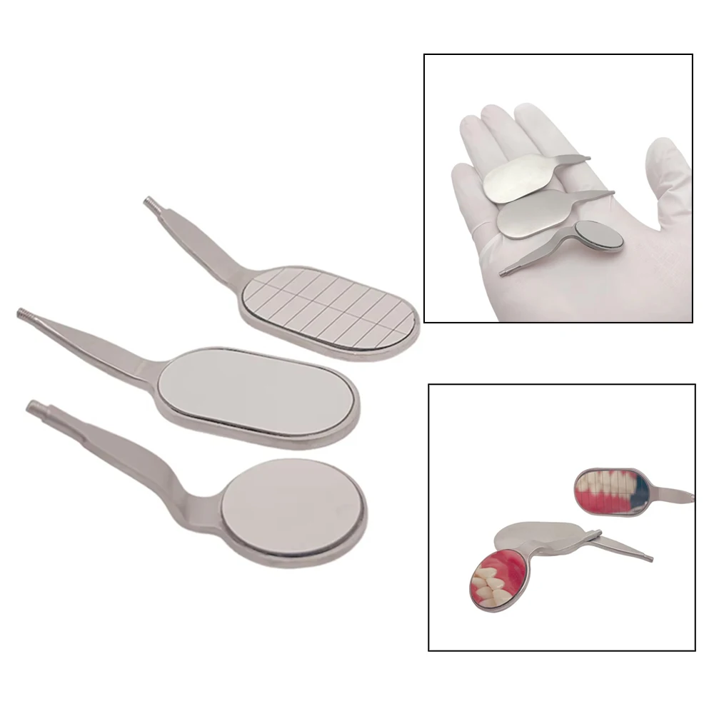 Anti-Fog Dental Mirror Rhodium Coated - Professional Stainless Steel Dentist Tool Long Shape for Precise Oral Examination