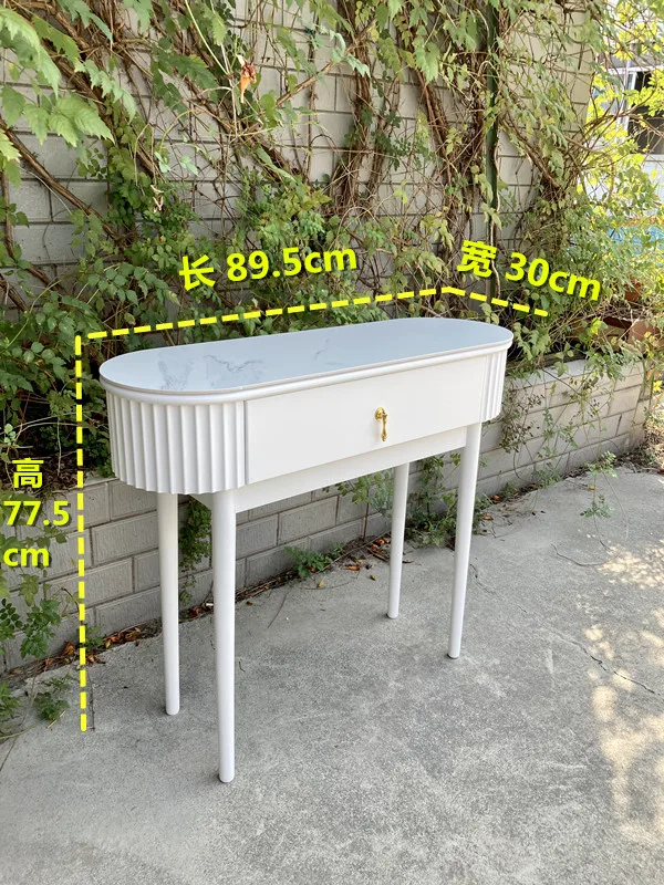 Nowoczesna minimalistyczna stół konsolowy Sofa w salonie drewniana stolik z szufladą na korytarz luksusowy stolik na kawę dom umeblowanie