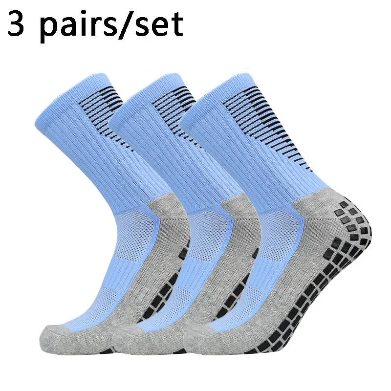 3 Paar Fußballsocken mit Fersenschutzmuster für Herren und Damen, quadratische, rutschfeste Silikon-Fußballsocken, Calcetines Antideslizante – Detail 10