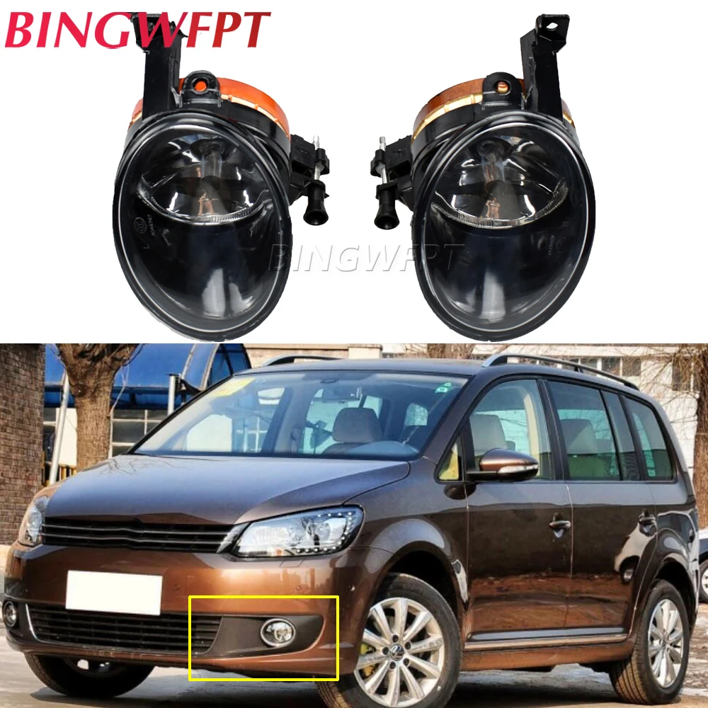 Samochodowa stylizacja halogenowa lampa przeciwmgielna światło + osłona na maskownicę + zestaw wiązek przewodów do Touran MK2 Facelift 2011 2012 2013 2014 2015