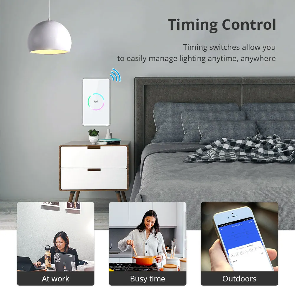 Zemismart Zigbee Smart Wave Switch Tuya Hub Required US Wall Light Interruptor Support Alexa Google Home Voice Control