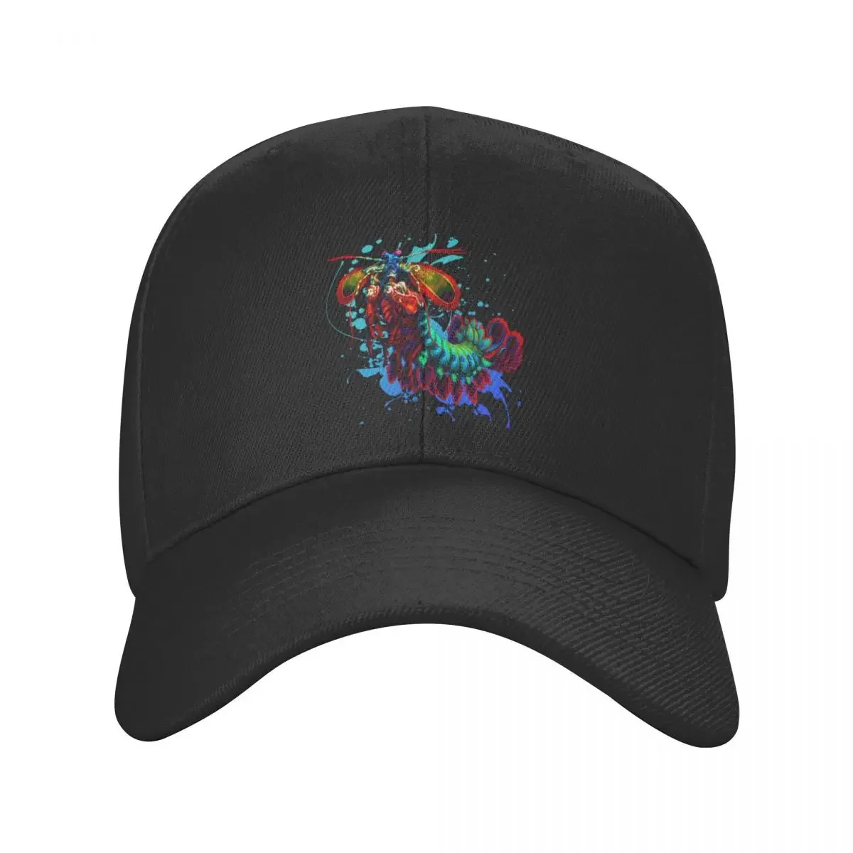 Rainbow Peacock Mantis Shrimp Blue Splash Baseball Cap Ball Cap Hat Man Luxury Hip Hop Men's Women's