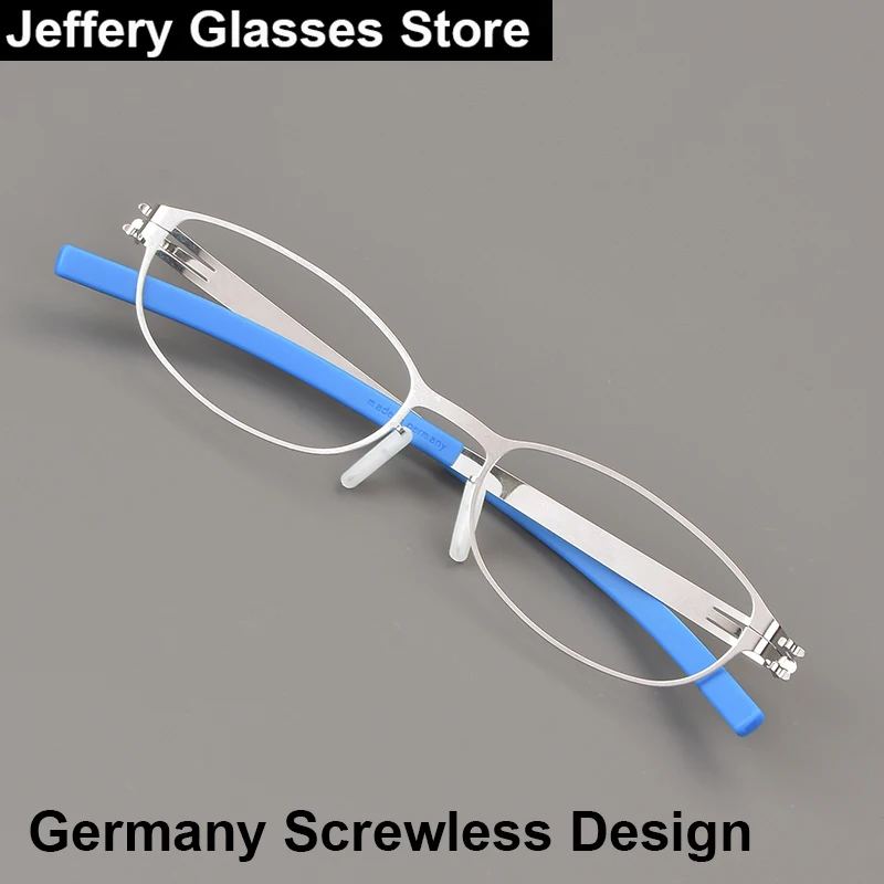 

2024 Germany Screwless Small Oval Glasses Frame Men Women Ultralight Narrow Thin Eyeglasses Fashion Design Eyewear Spectacle