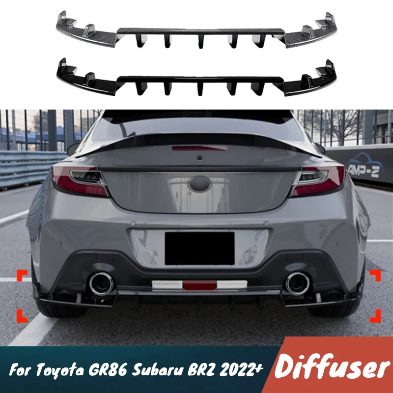 

For Toyota GR86 Subaru BRZ 2022+ Car Rear Bumper Diffuser Spoiler Wings Black Carbon Body Kit Exterior Tuning Accessories