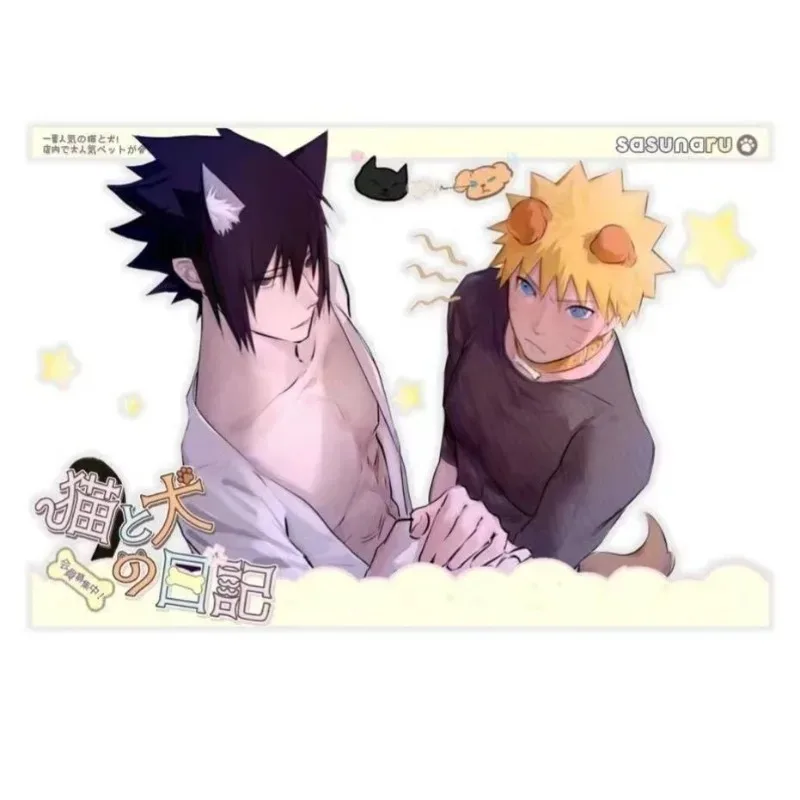Tarjetas de Anime NARUTO Uzumaki Naruto gato perro diario grupo foto tarjeta Diy colección creativa ornamento exquisito regalo periféricos juguete