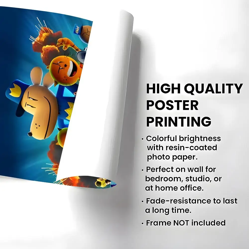 Character Dog Man Poster Self-adhesive Art Waterproof Paper Sticker Coffee House Bar Room Wall Decor
