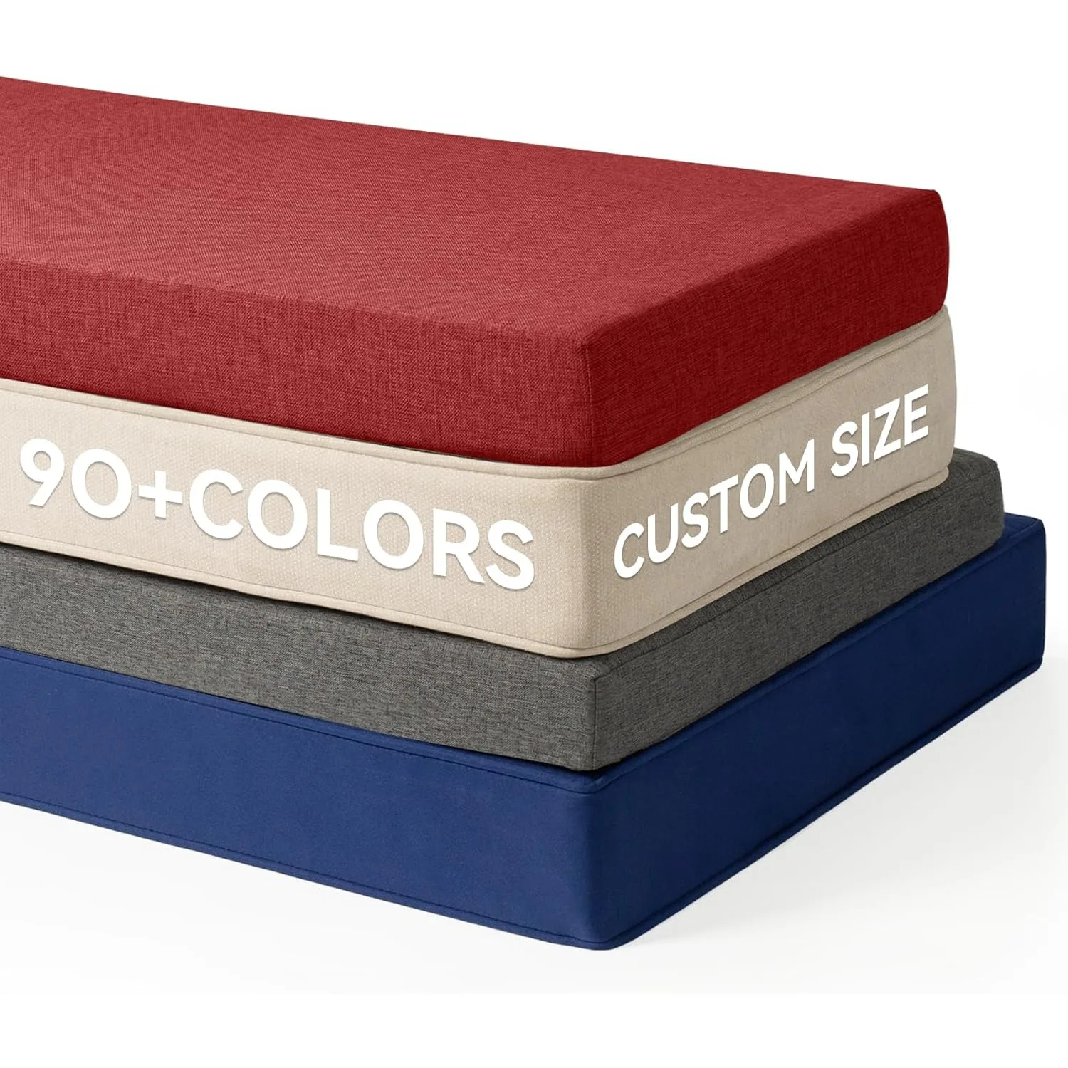 Custom 5cm Single Piping Bench Cushion Chair Seat Sofa Pillow Bay Window Decorative Cushion for Garden Bench Seat Swing Backseat