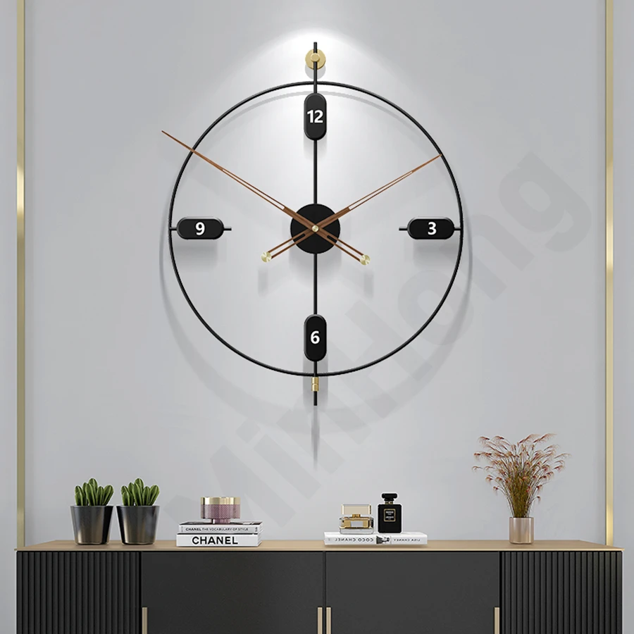 

Creative Metal Large Wall Clock Modern Design Minimalist Wall Art Silent Clocks Living Room Dining Room Wall Decor Hanging Watch