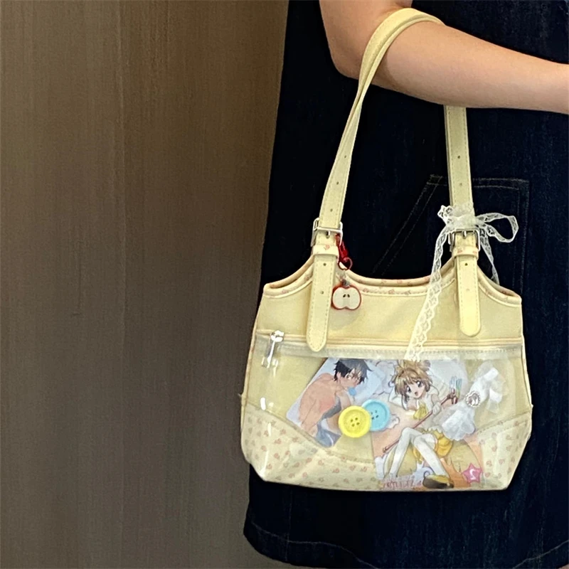 Ita Bag Autumn New Sweet Shoulder Bag Popular Trendy Transparent Underarm Bags Teenage Girls All Match Сумка Bolsos Mujer