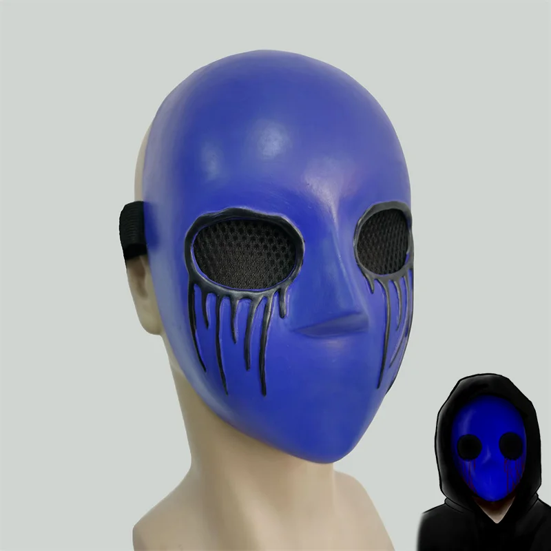 Creepypasta Eyeless Jack Cosplay Mask Horror Blue Full Face Helmet Latex Masks Halloween Adult Costumes Accessories Party Prop