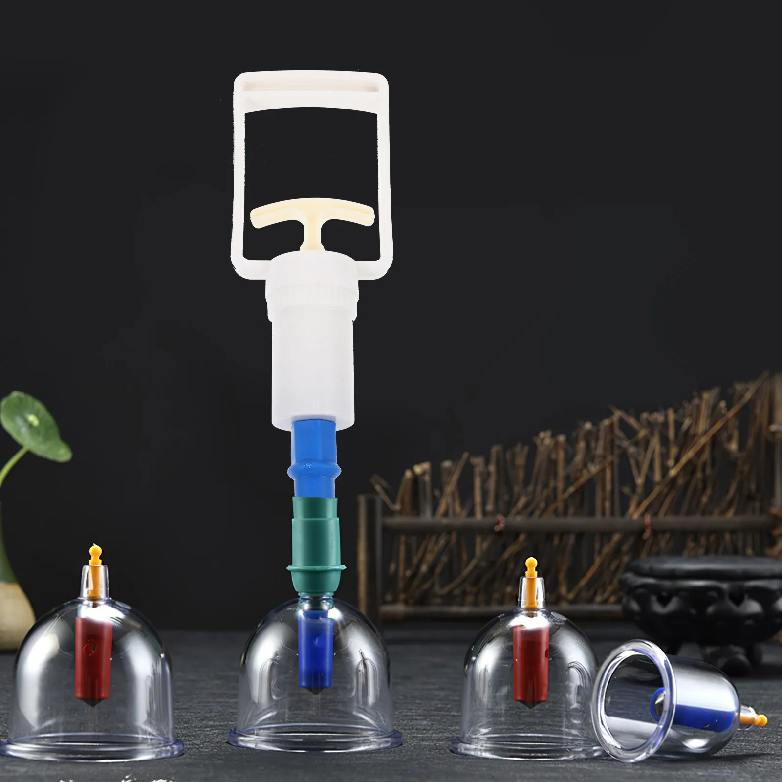 Plastic Cupping Hand Pump Vacuum Therapy Tool Muscle Recovery Blood Flow Cupping Accessories Manual Pump