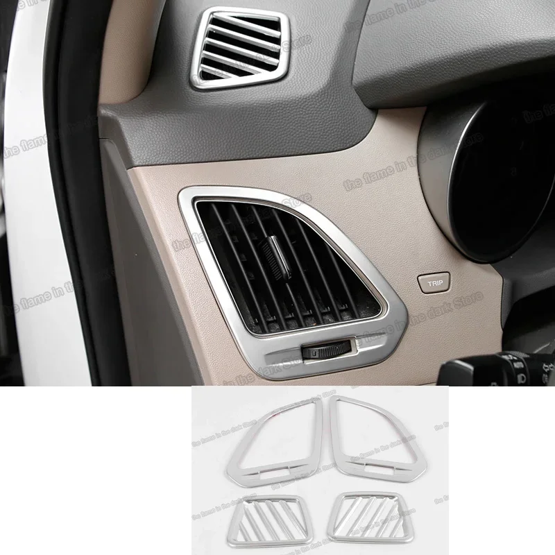 car dashboard air vent trims chrome for Hyundai IX35 tucson ix 2009 2010 2011 2012 2013 2014 2015 Accessories central console