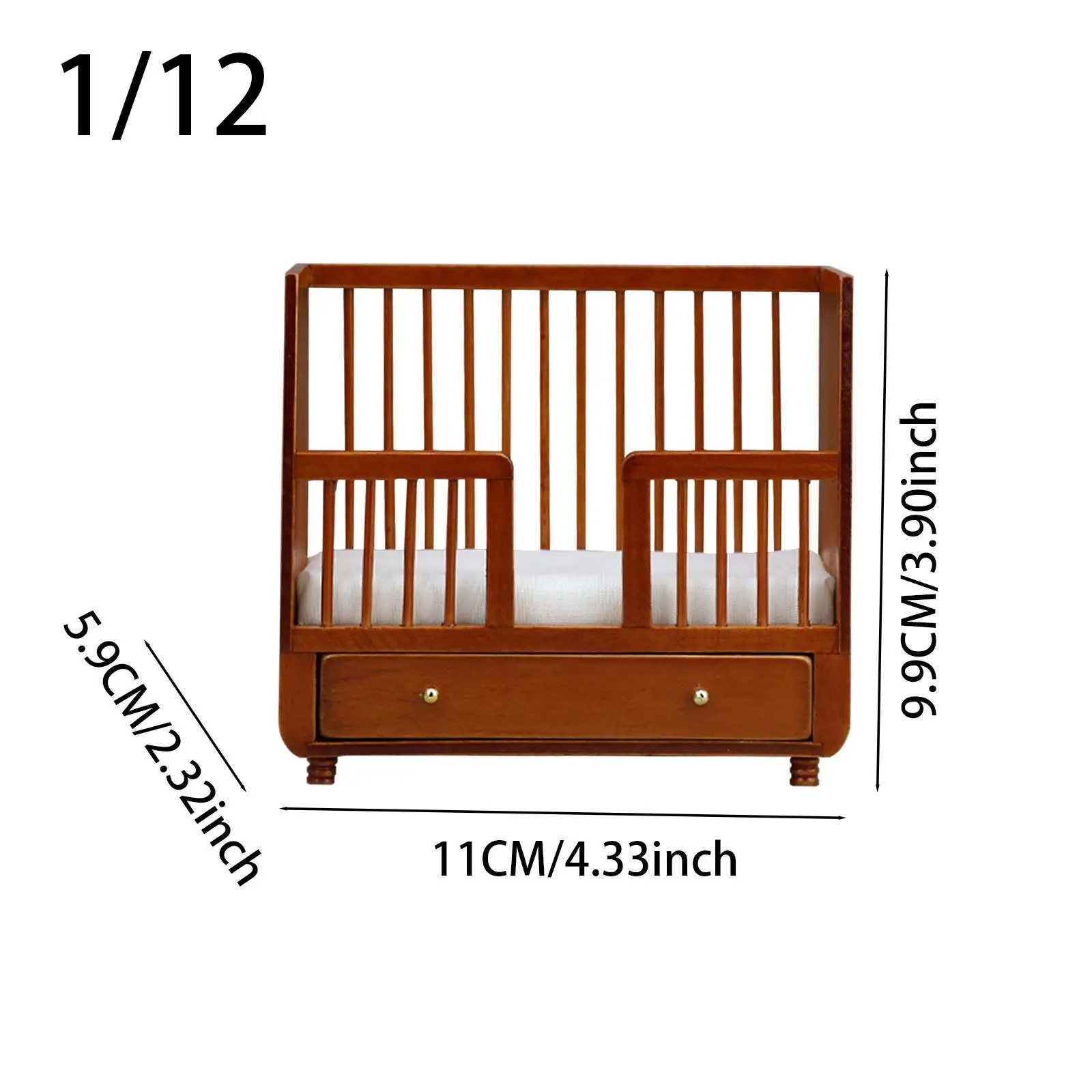 1:12 casa de bonecas cama de bebê mini acessórios de móveis enfeites de casa de bonecas