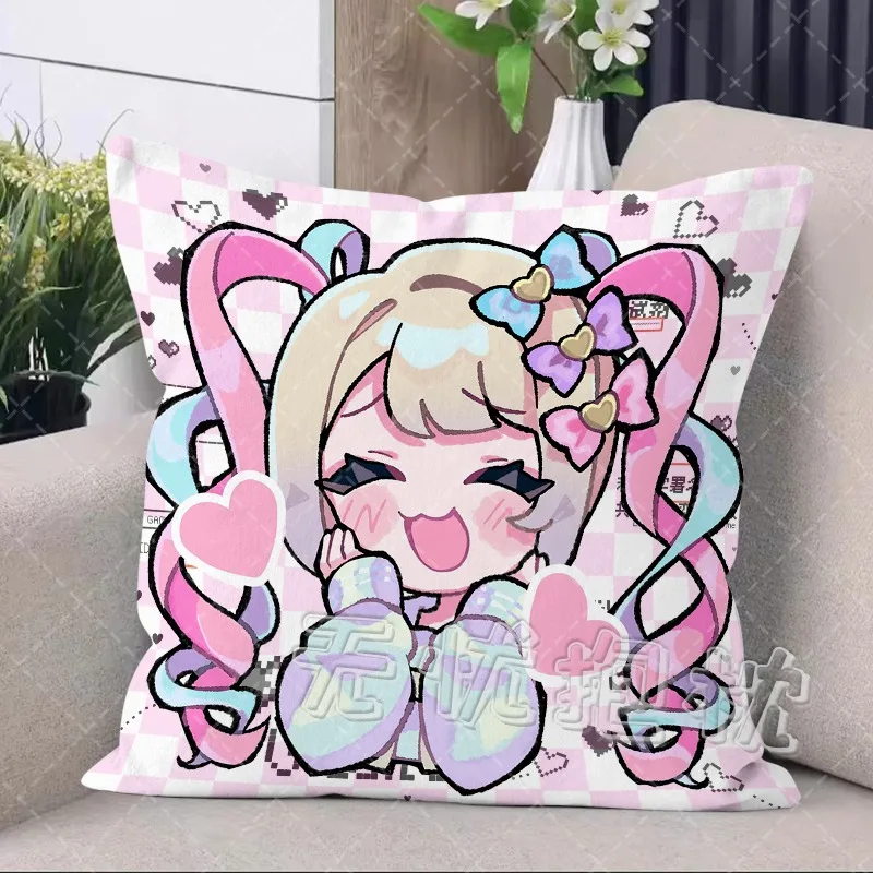 Anime necessidade menina overdose cosplay anjo chuva dupla face dos desenhos animados 45x45cm impresso travesseiro fronha e travesseiro núcleo presentes