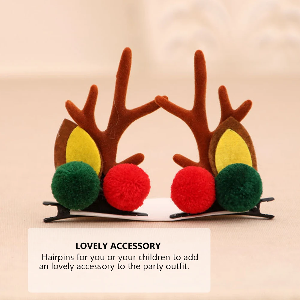 

6 шт., заколки с рогами золотого порошка, рождественский головной убор, вечерние аксессуары для волос, детские подарки, украшения для головы