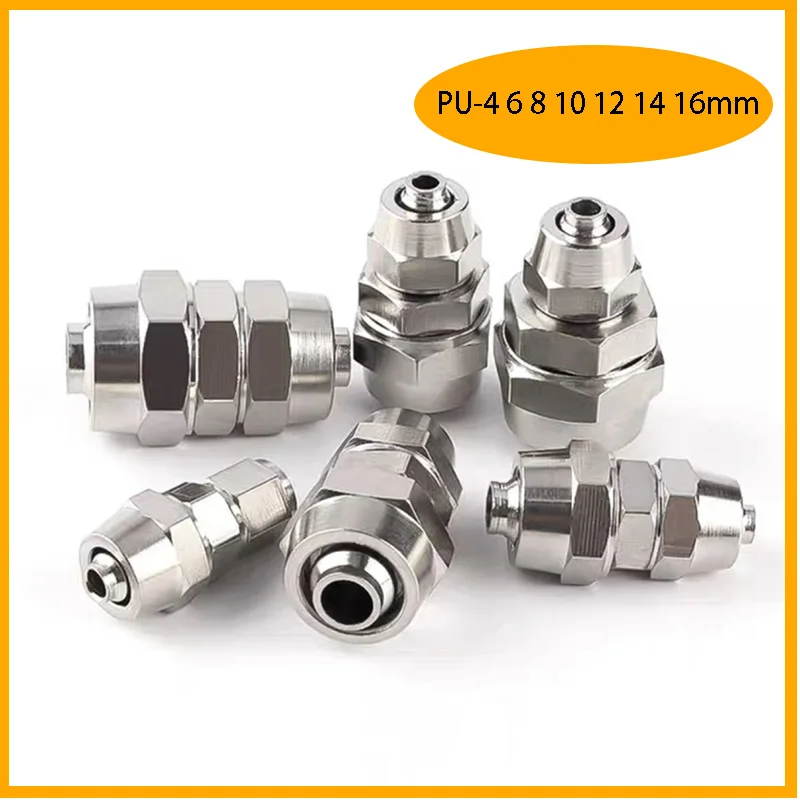 

10Pcs PU-4 6 8 10 12 14 16 MM OD Hose Tube Connect PU Tube Direct Pneumatic Connector Quick Fast Twist Air Hose Tube Fitting