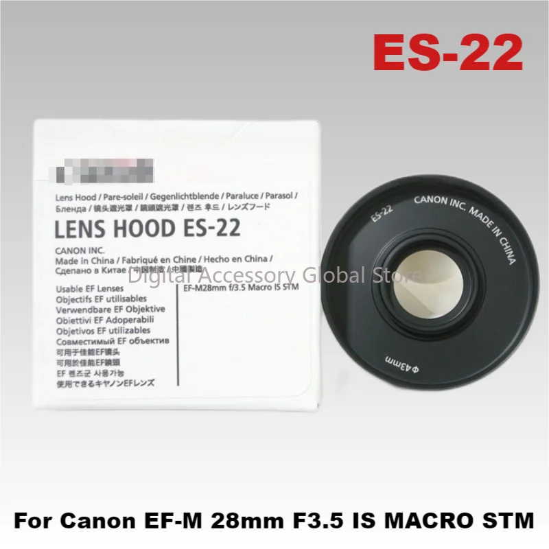 New Original Front Hood ES-22 Parts For Canon EF-M 28mm F3.5 IS MACRO STM (43mm) Camera Lens EF-M 28 3.5 28/3.5 28f3.5 EFM28F3.5