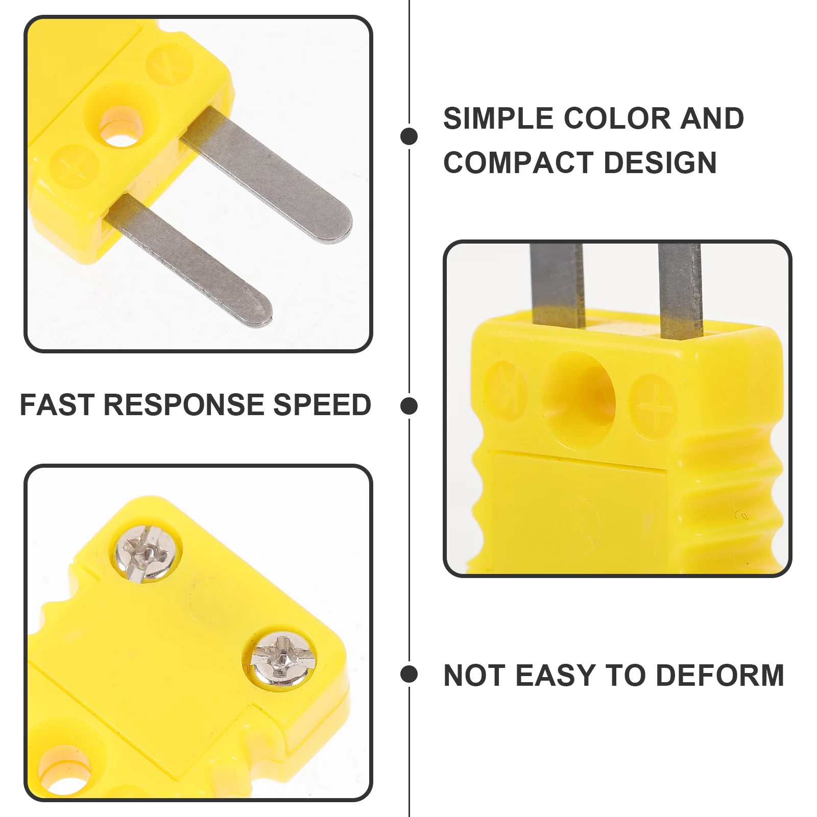 2 Pcs Thermocouple Plug Wire Connector K Type Adapter Cable Temperature Measurement K-type