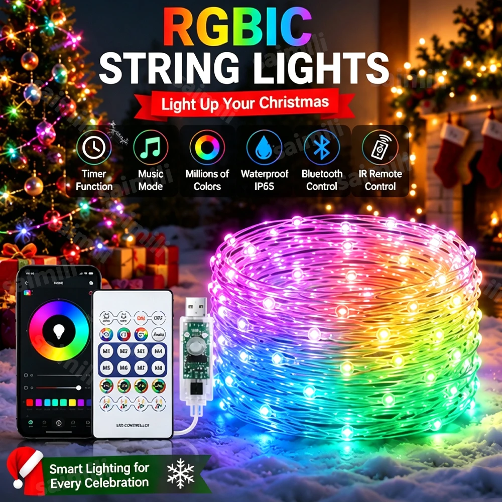 Decor Lighting Address - Luzes LED WS2812B Endereçáveis Individualmente, RGBIC,