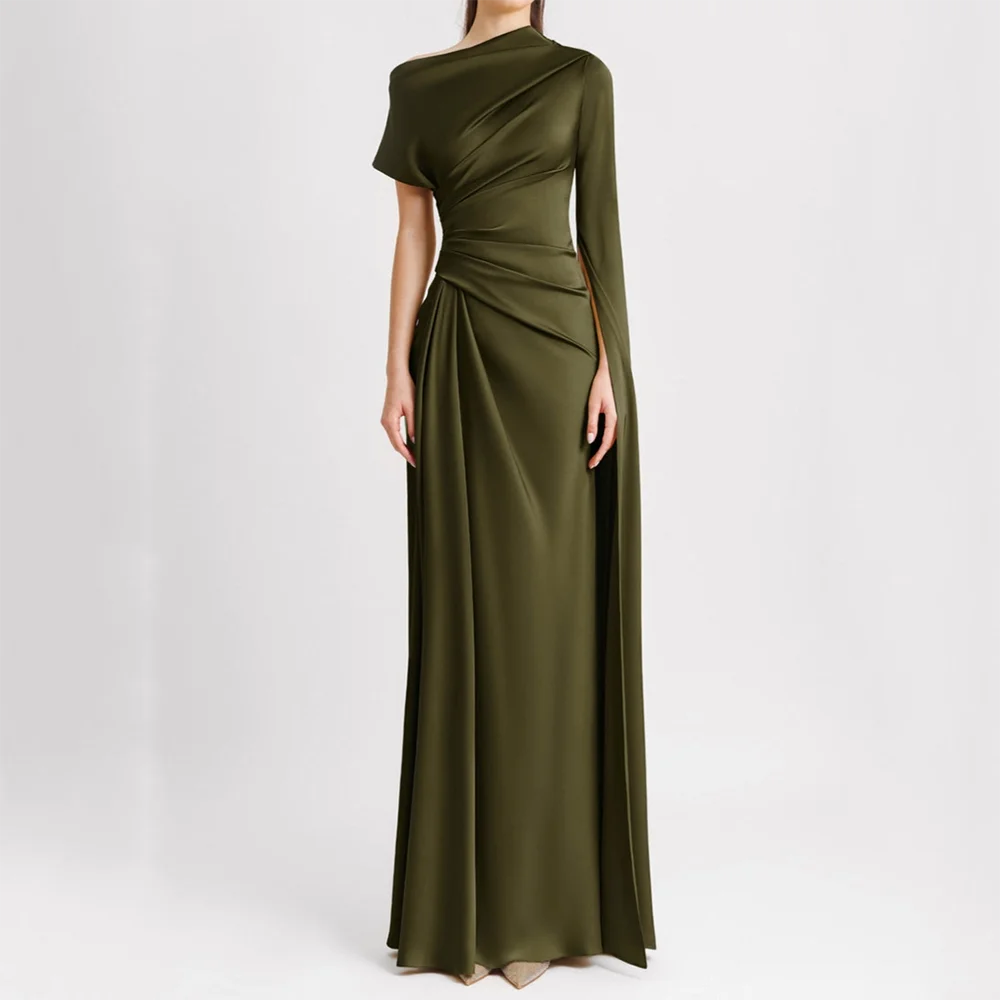 

Customized One Shoulder Long Evening Dresses Elegant Mermaid Formal Occasion Prom Gowns 2025 Floor Length Prom Dresses