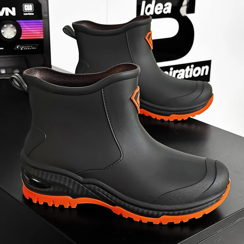 Men's Rain Boots Outdoor Wear-Resistant Mountaineering Fishing Non-Slip Short-Tube Waterproof Water Shoes Rain Boots view 3