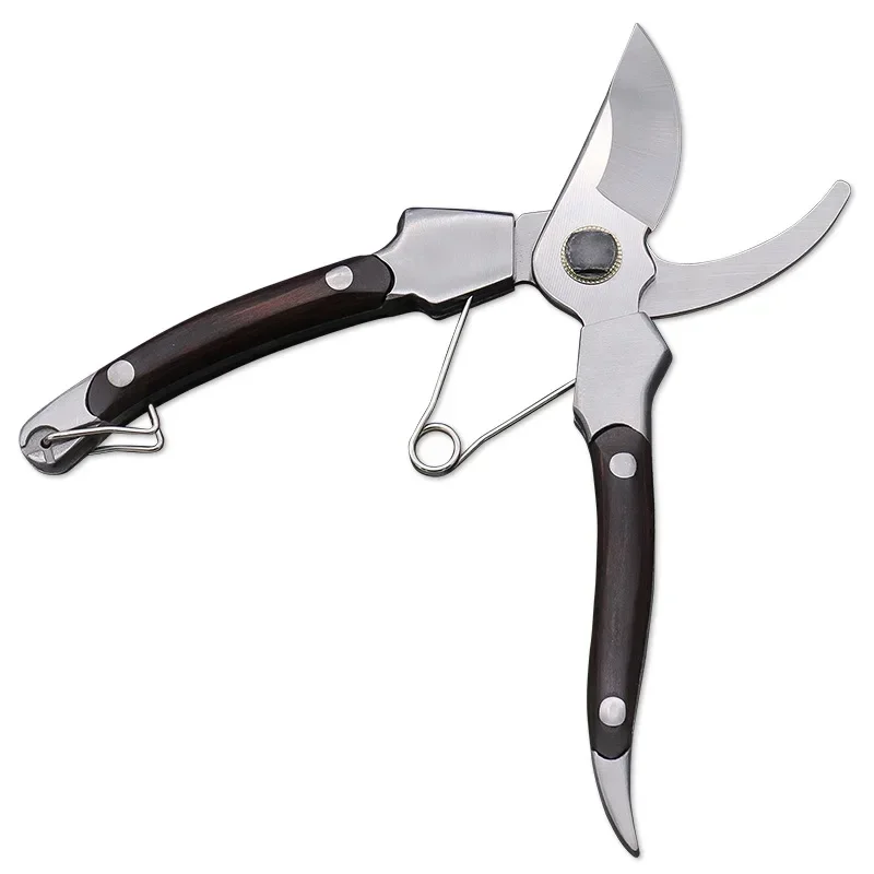 Cuchilla de acero al carbono con mango de madera de Color, tijeras de podar de bypass fuerte, herramientas manuales, plantas, bonsái, Gargen, tijeras para el hogar