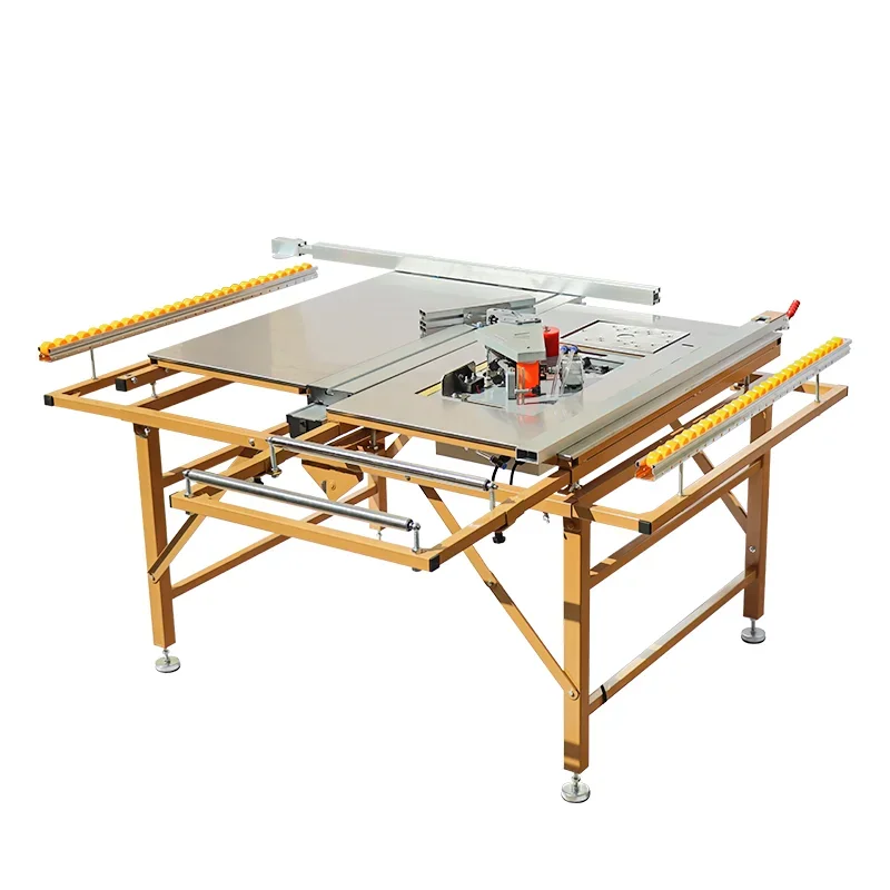 WJ125 Woodworking Hot selling small folding double blade portable dust-free sliding table saw panel saw